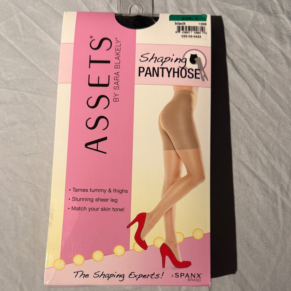 Assets by Sara Blakely Shaping Pantyhose Black 126B Spanx Brand Size 3 New